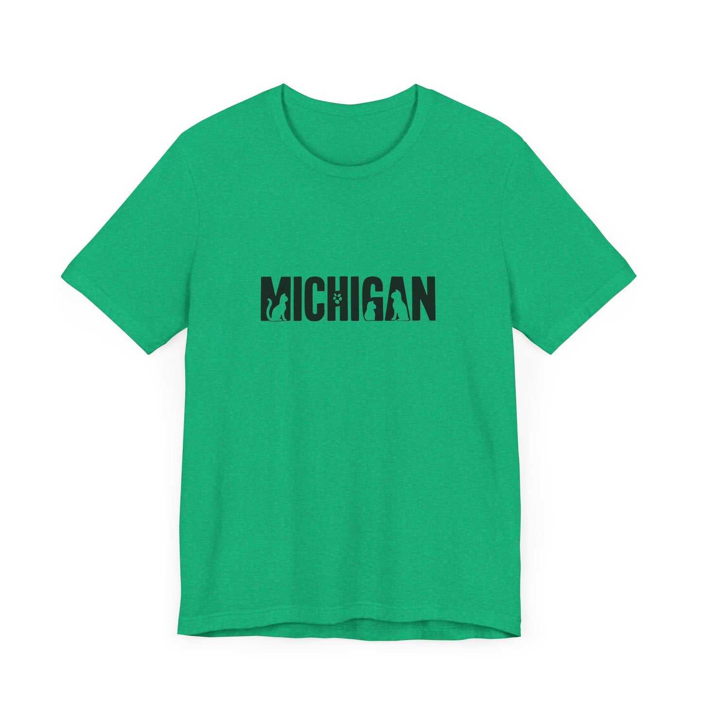Michigan cat letters Unisex Jersey Short Sleeve Tee