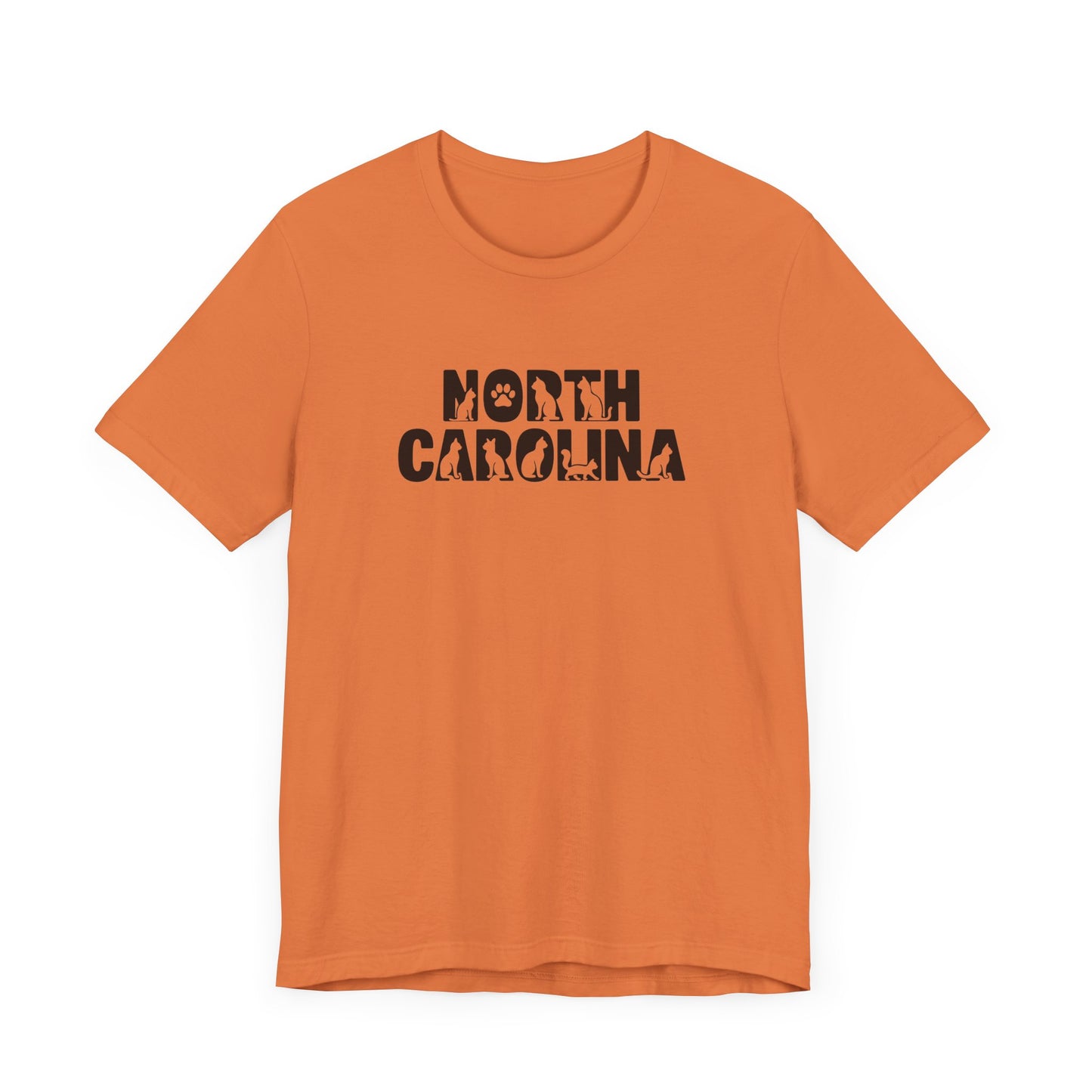 North Carolina cat letters Unisex Jersey Short Sleeve Tee
