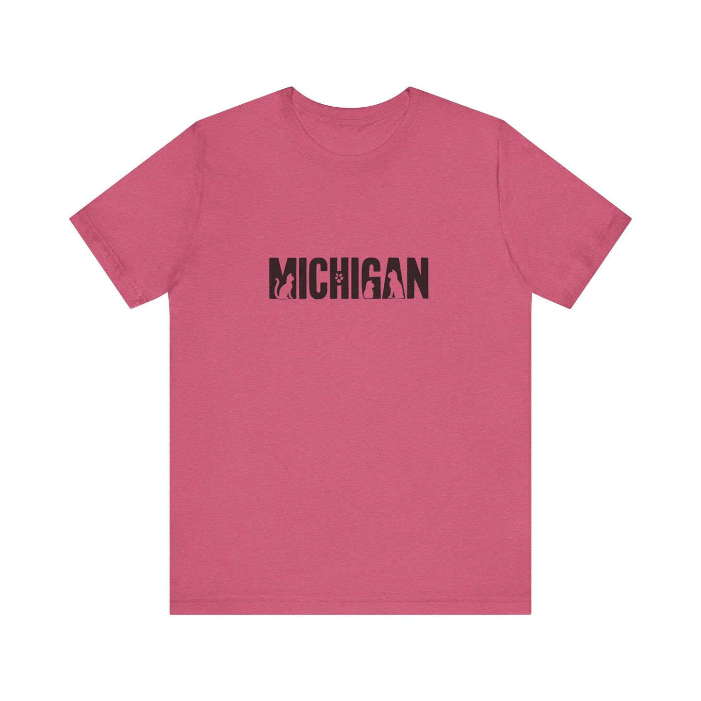 Michigan cat letters Unisex Jersey Short Sleeve Tee