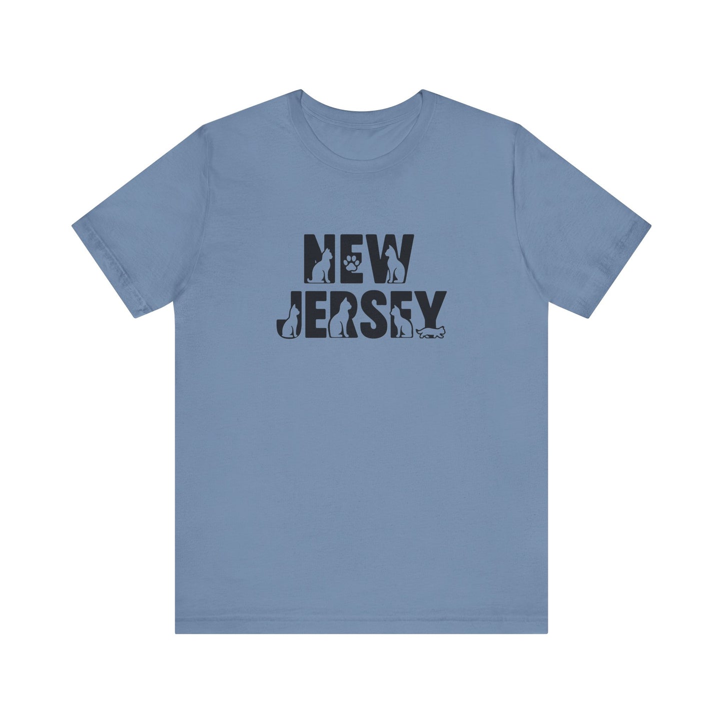 New Jersey cat letters Unisex Jersey Short Sleeve Tee