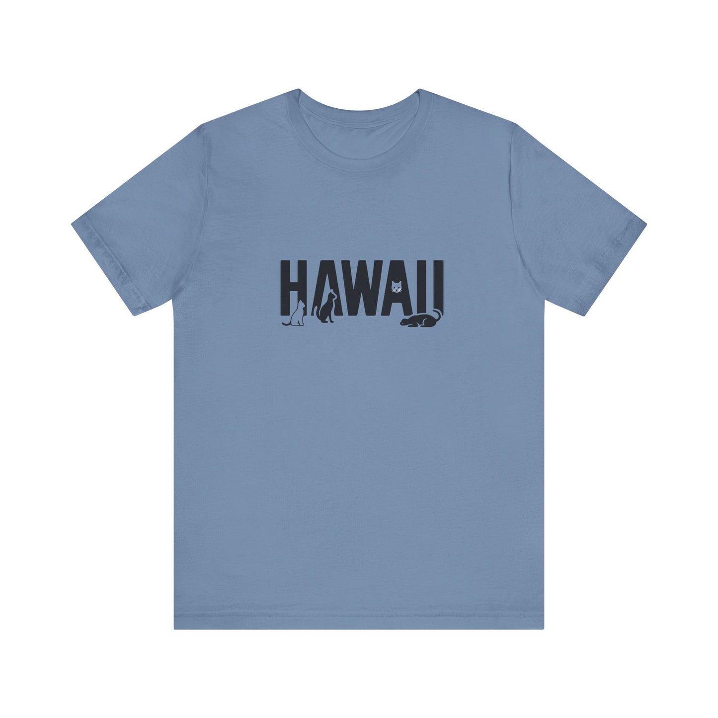 Hawaii cat letters Unisex Jersey Short Sleeve Tee