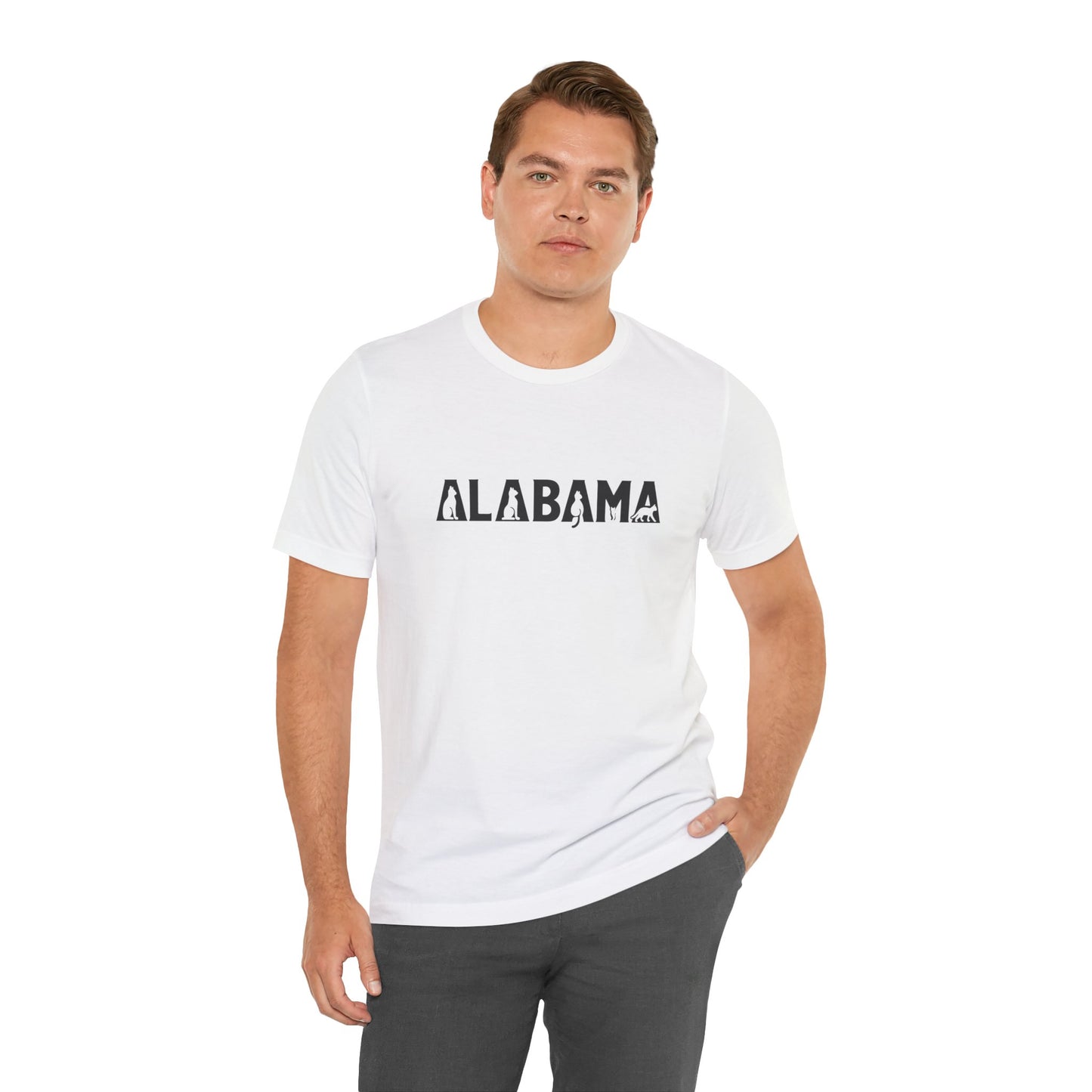 Alabama cat letters Unisex Jersey Short Sleeve Tee