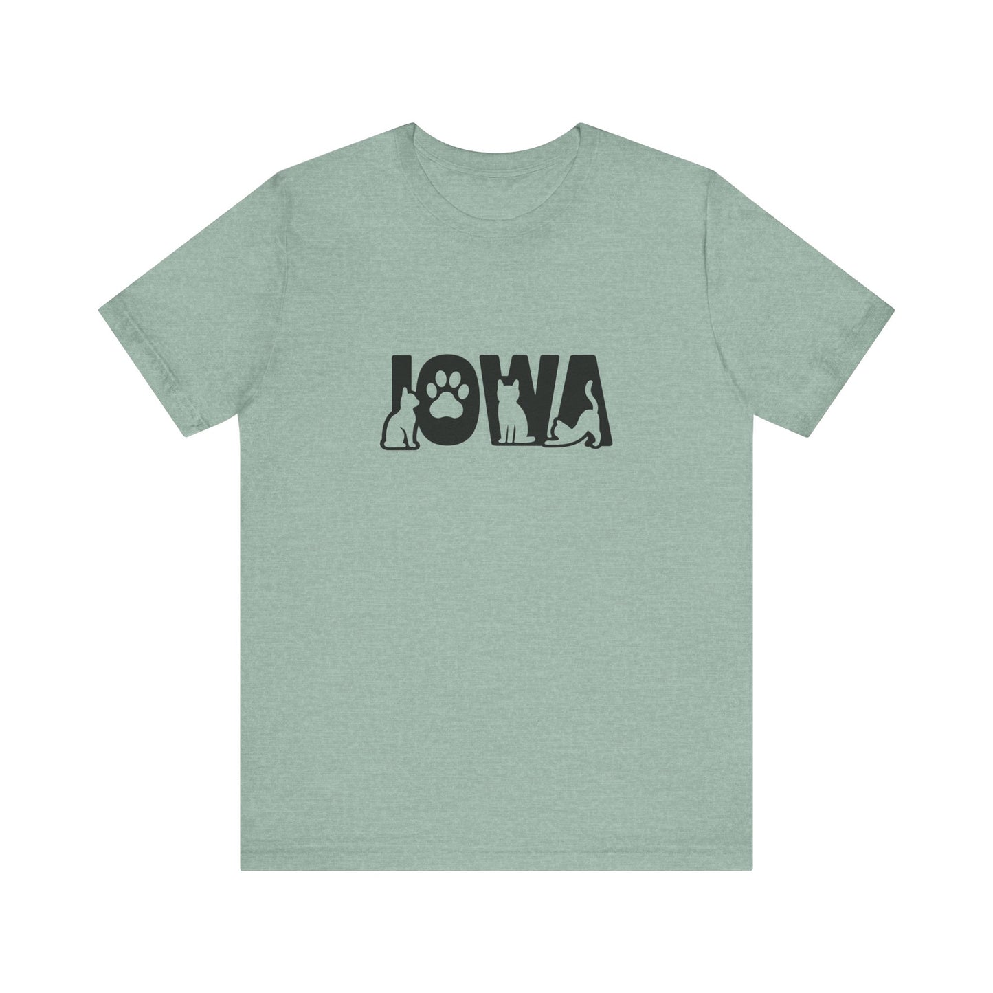 Iowa cat letters Unisex Jersey Short Sleeve Tee