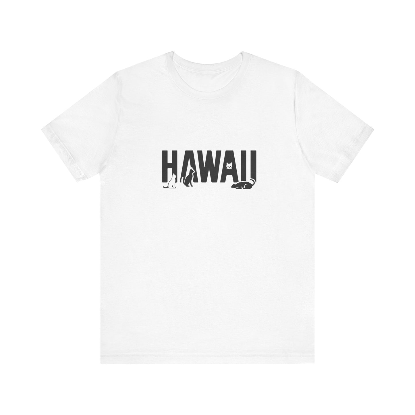 Hawaii cat letters Unisex Jersey Short Sleeve Tee