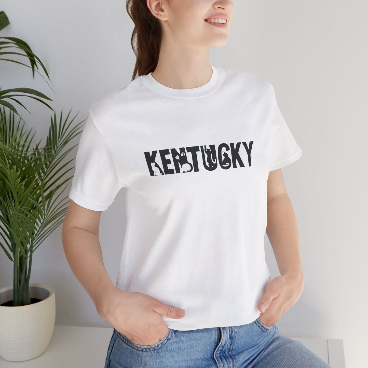 Kentucky cat letters Unisex Jersey Short Sleeve Tee