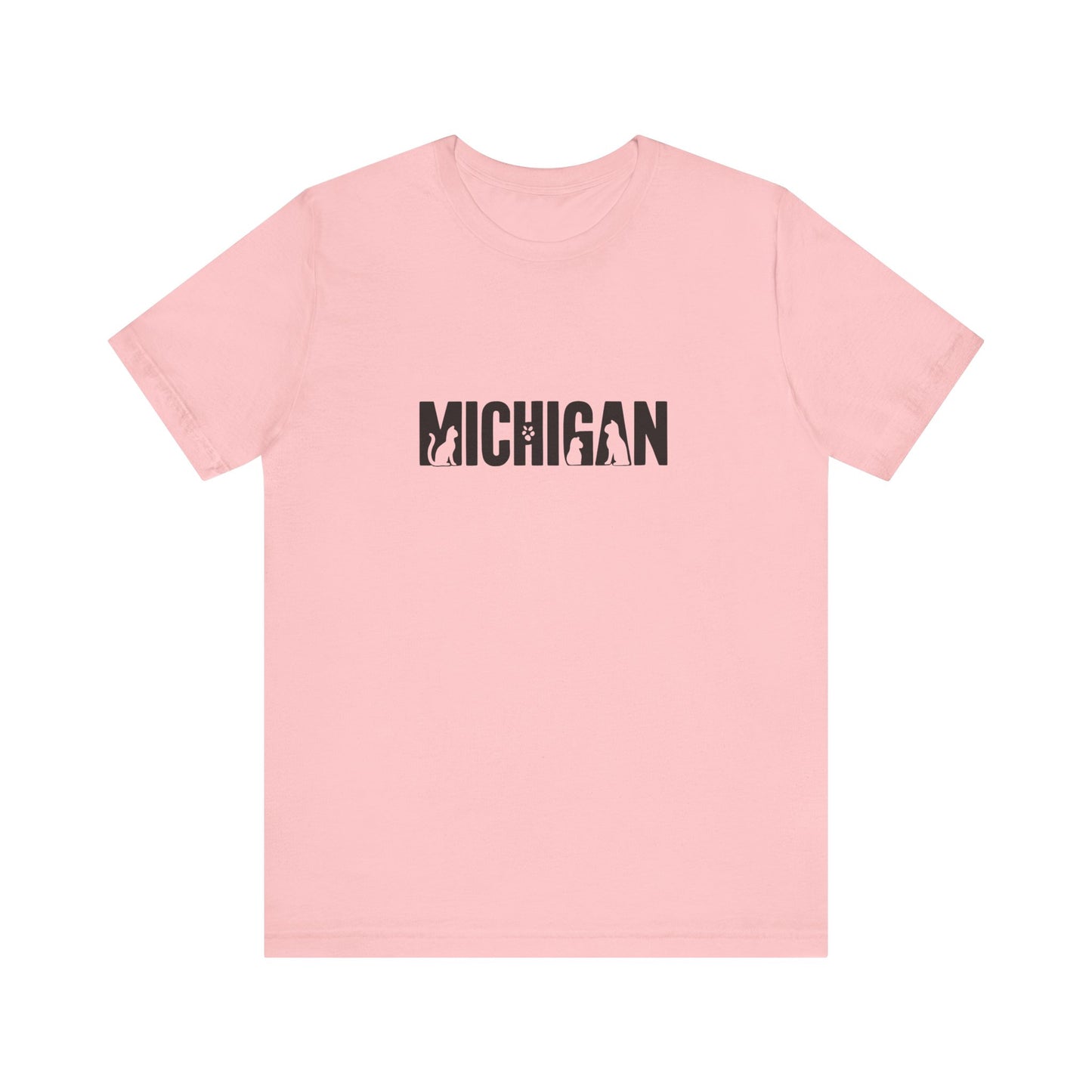 Michigan cat letters Unisex Jersey Short Sleeve Tee