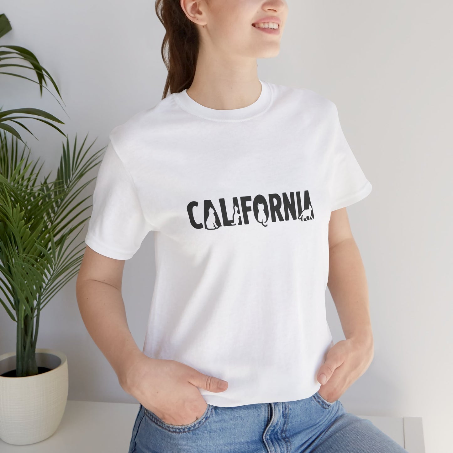 California cat letters Unisex Jersey Short Sleeve Tee