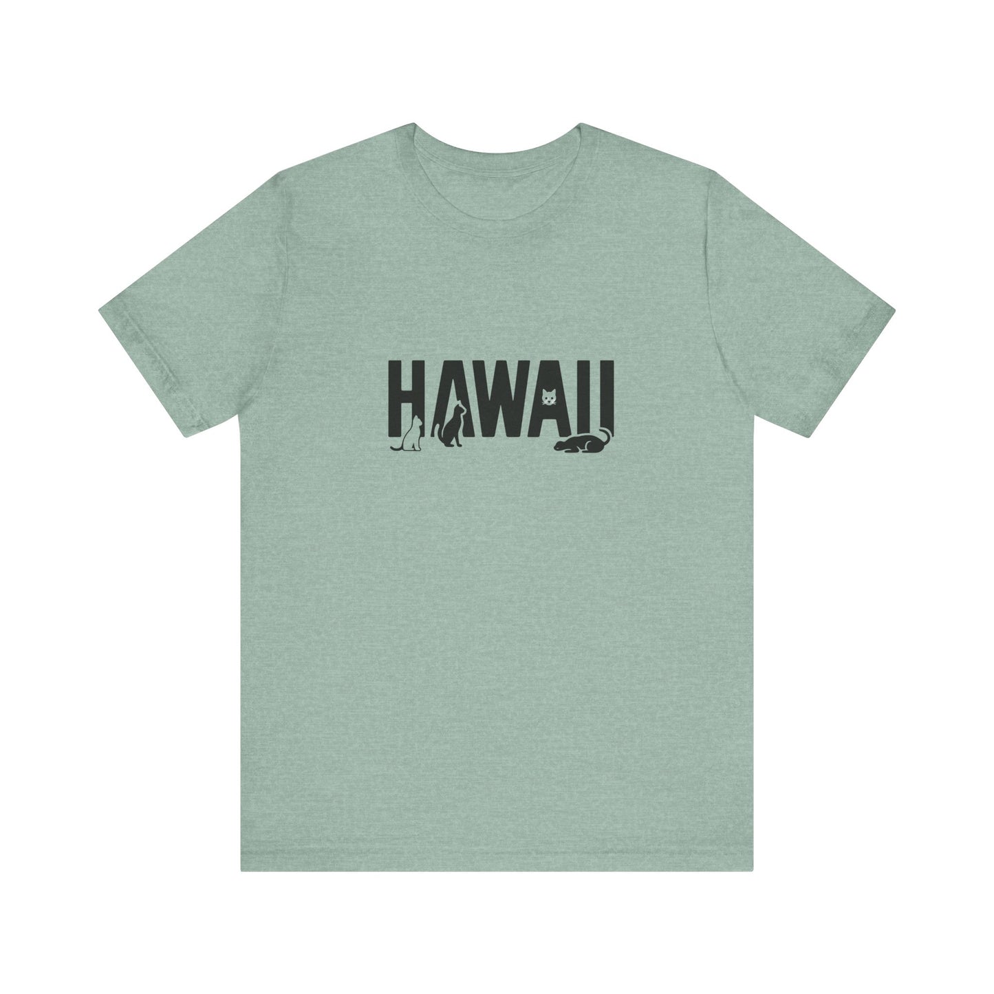 Hawaii cat letters Unisex Jersey Short Sleeve Tee