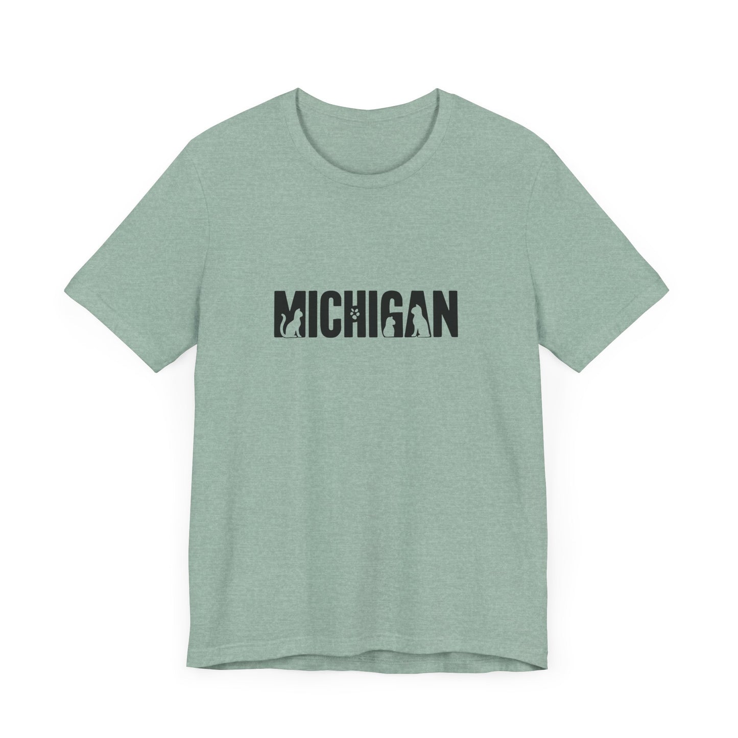 Michigan cat letters Unisex Jersey Short Sleeve Tee