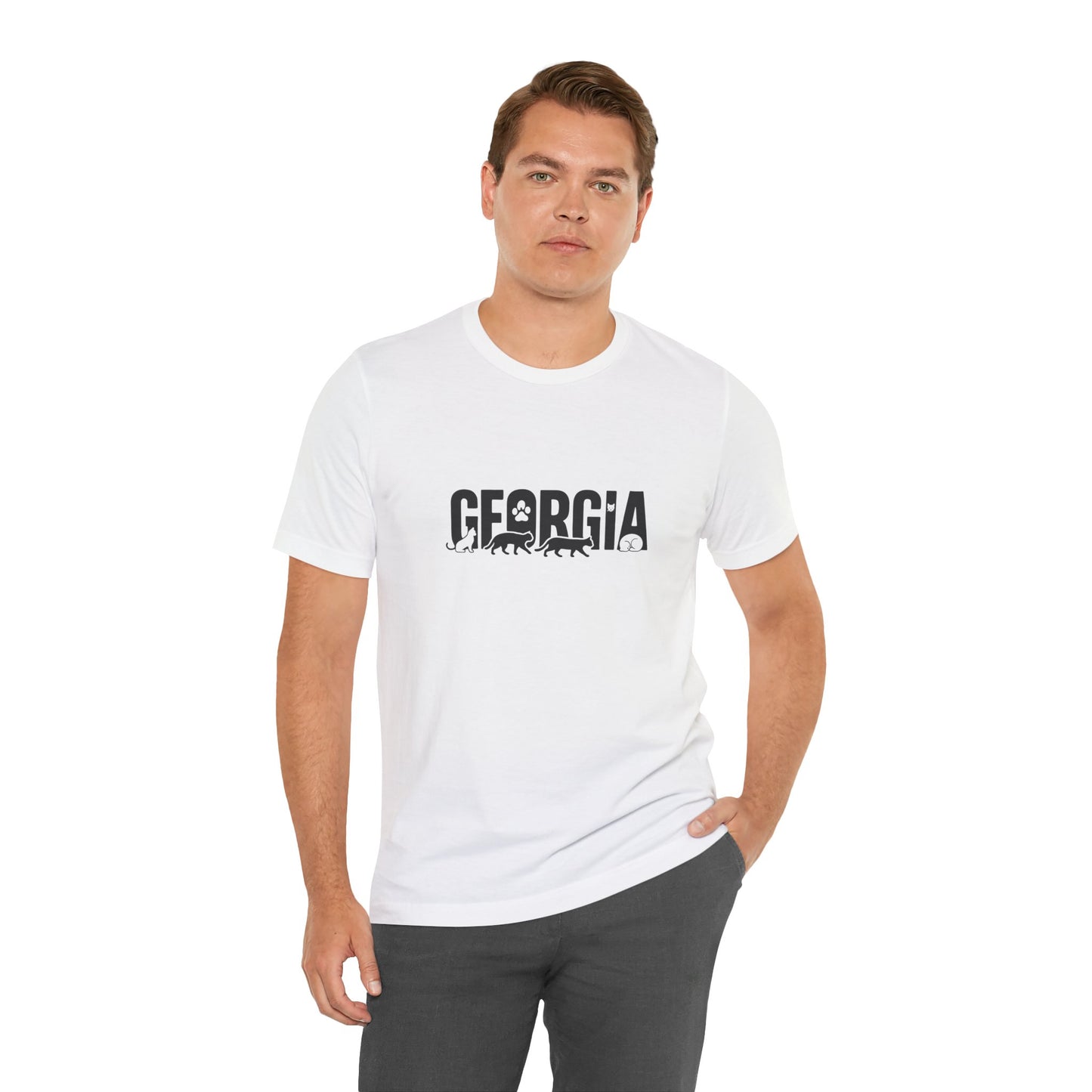 Georgia cat letters Unisex Jersey Short Sleeve Tee