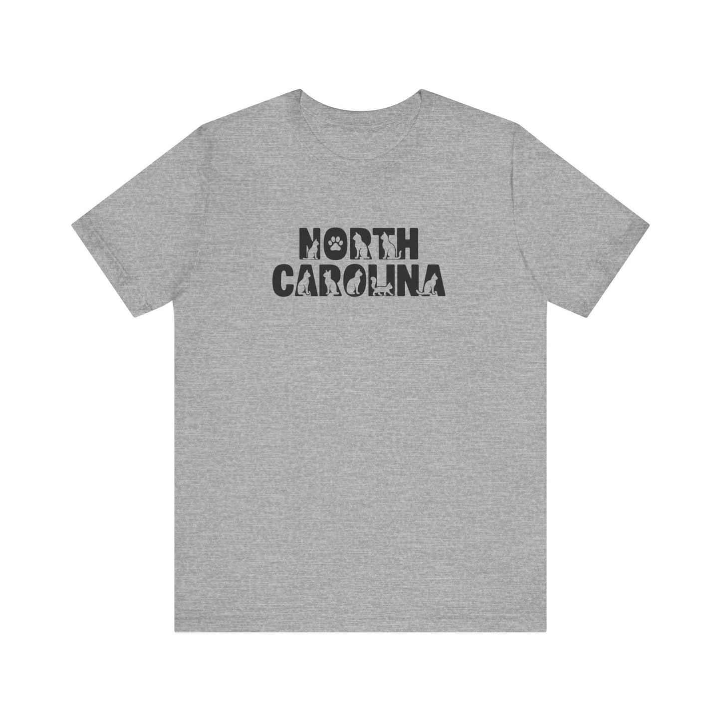 North Carolina cat letters Unisex Jersey Short Sleeve Tee