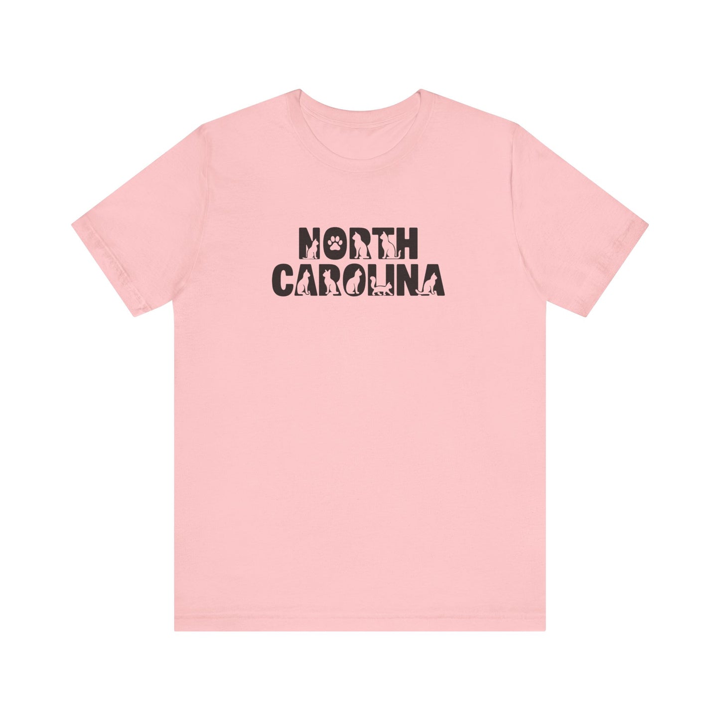 North Carolina cat letters Unisex Jersey Short Sleeve Tee