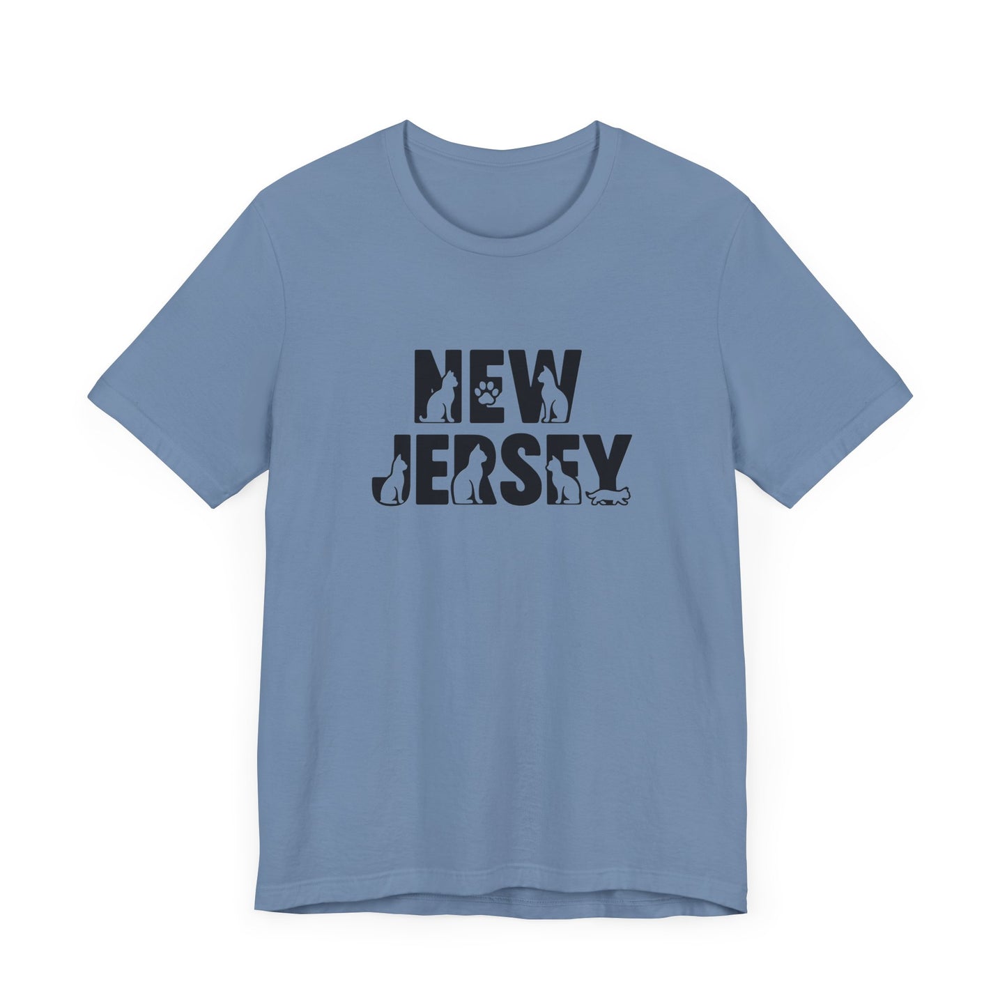 New Jersey cat letters Unisex Jersey Short Sleeve Tee