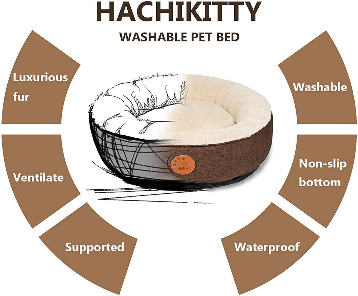 Washable Donut Cat Bed Round, Cat Beds Indoor Cats Medium, Small Cat Bed Machine Washable
