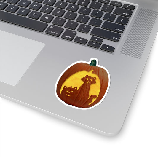 Halloween Cat Pumpkin - Laptop Decal