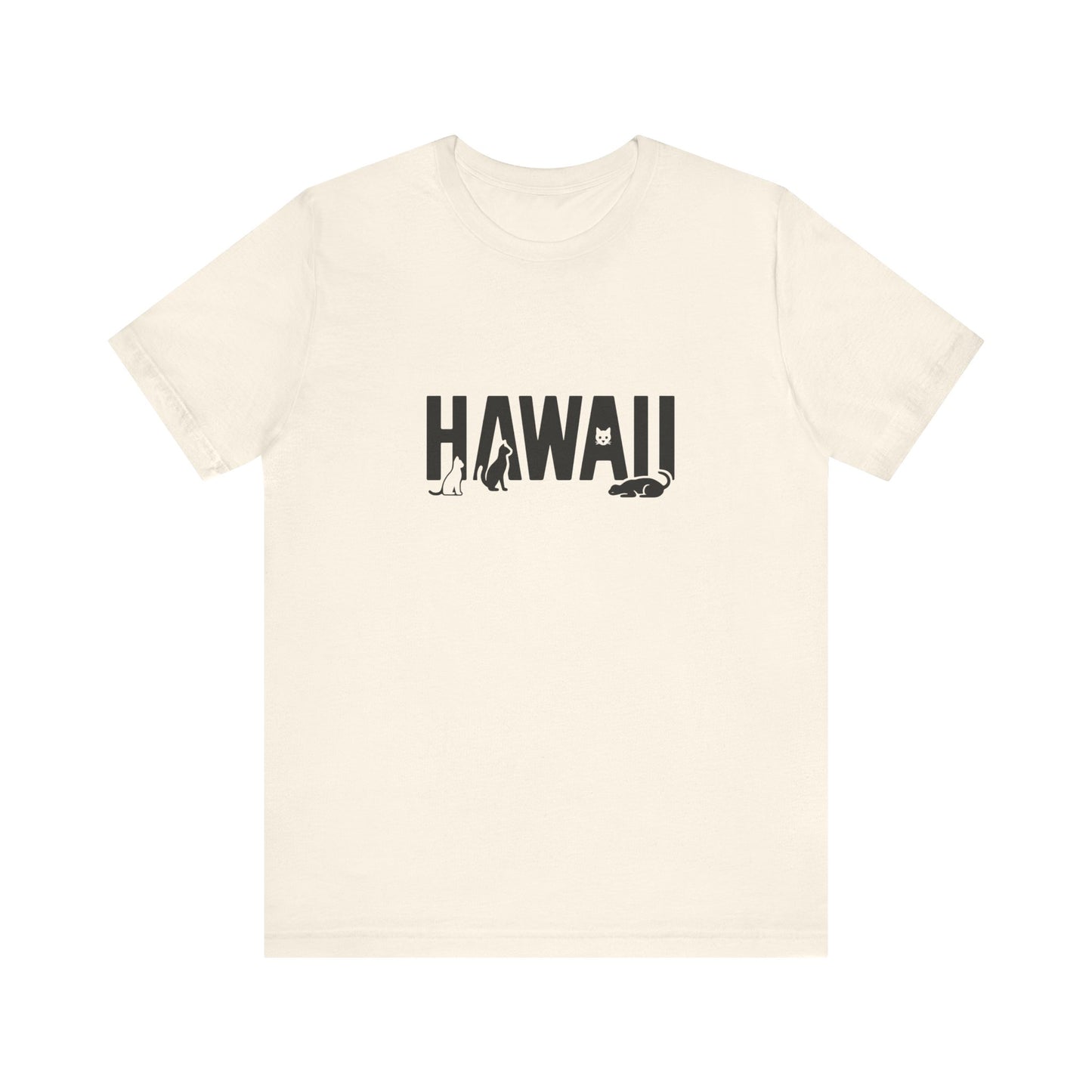 Hawaii cat letters Unisex Jersey Short Sleeve Tee