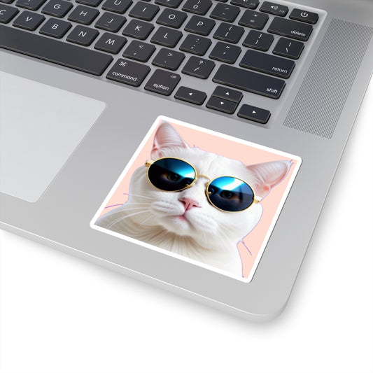 Happy cat a25 Coral - Funny Laptop Decal