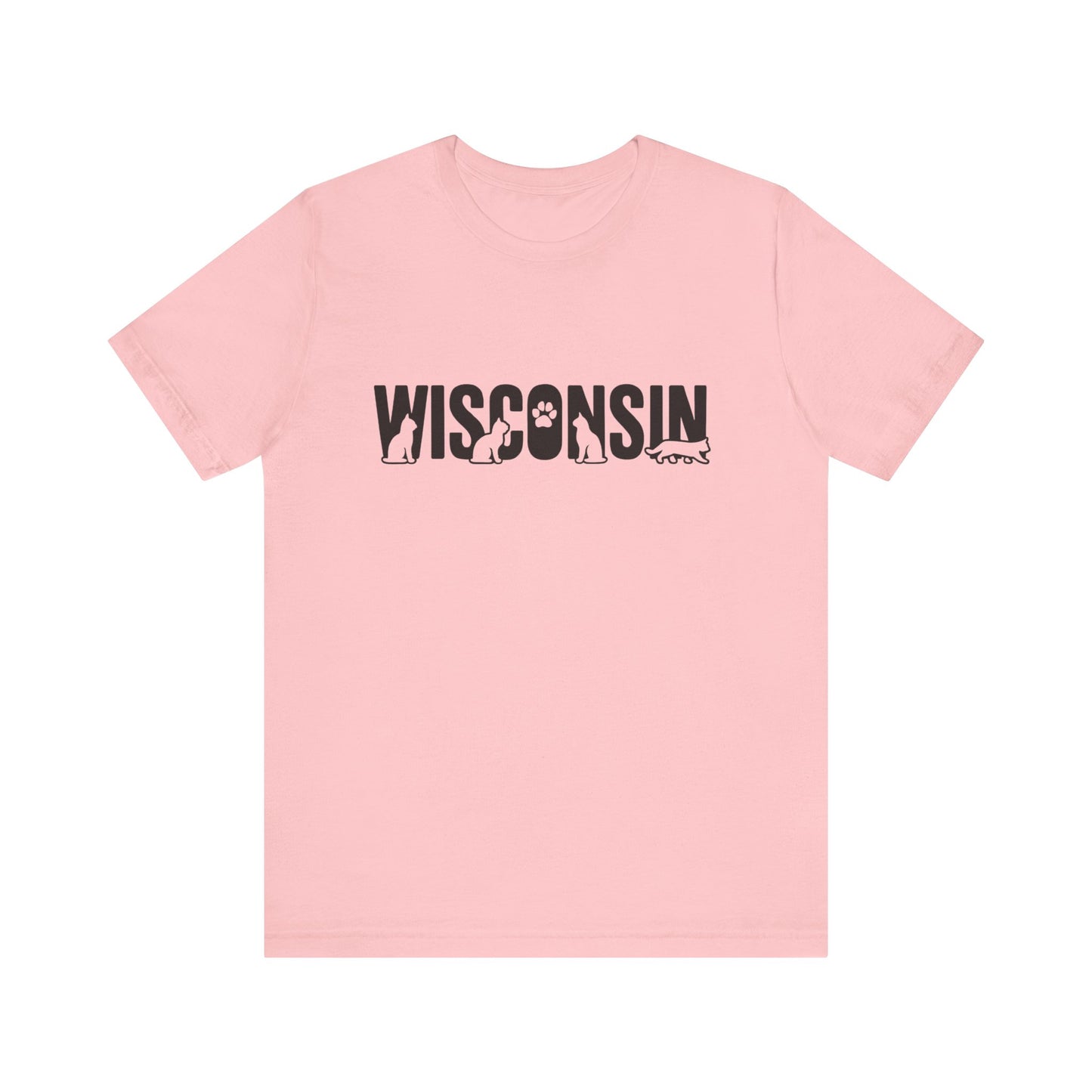 Wisconsin cat letters Unisex Jersey Short Sleeve Tee