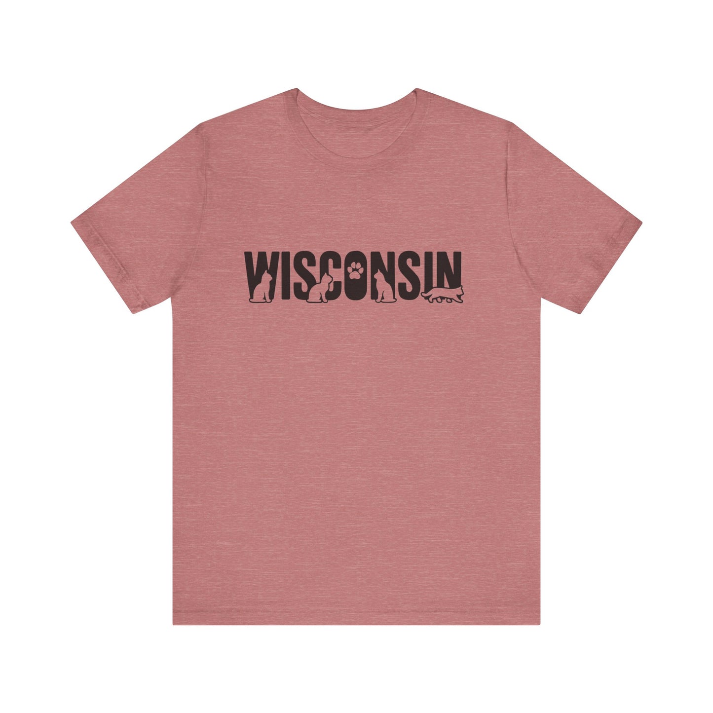 Wisconsin cat letters Unisex Jersey Short Sleeve Tee