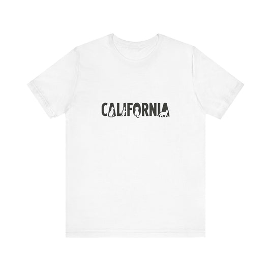 California cat letters Unisex Jersey Short Sleeve Tee
