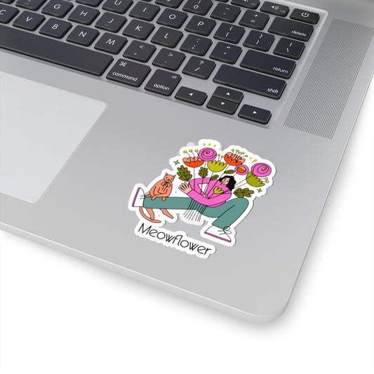Cute Meowflower - Laptop Decal