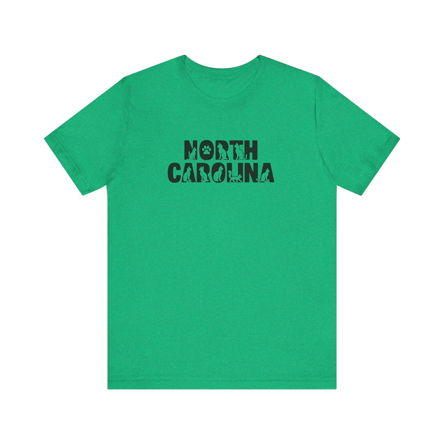 North Carolina cat letters Unisex Jersey Short Sleeve Tee