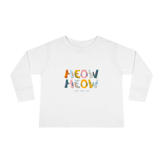 Meow Meow Cats Toddler Long Sleeve Tee