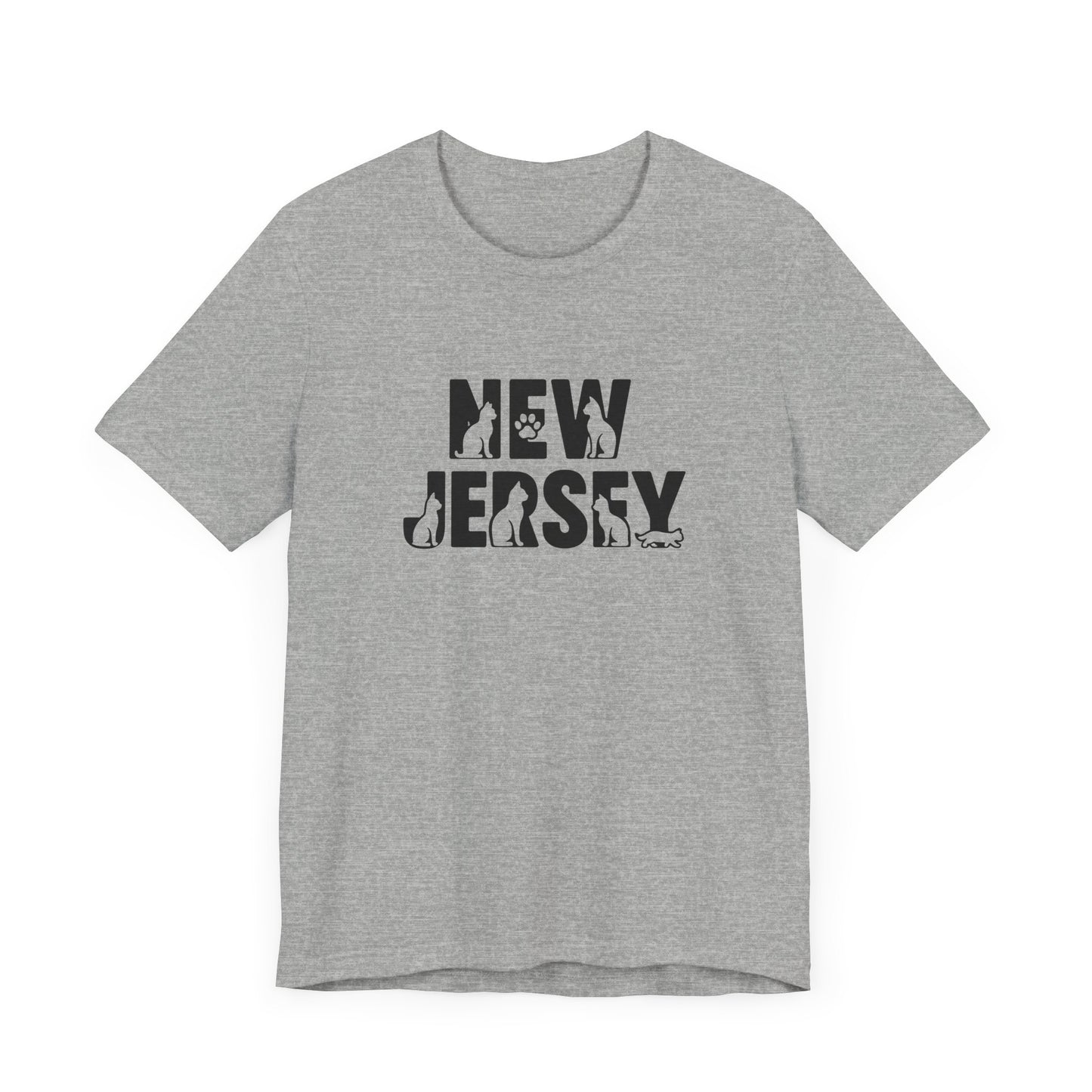 New Jersey cat letters Unisex Jersey Short Sleeve Tee