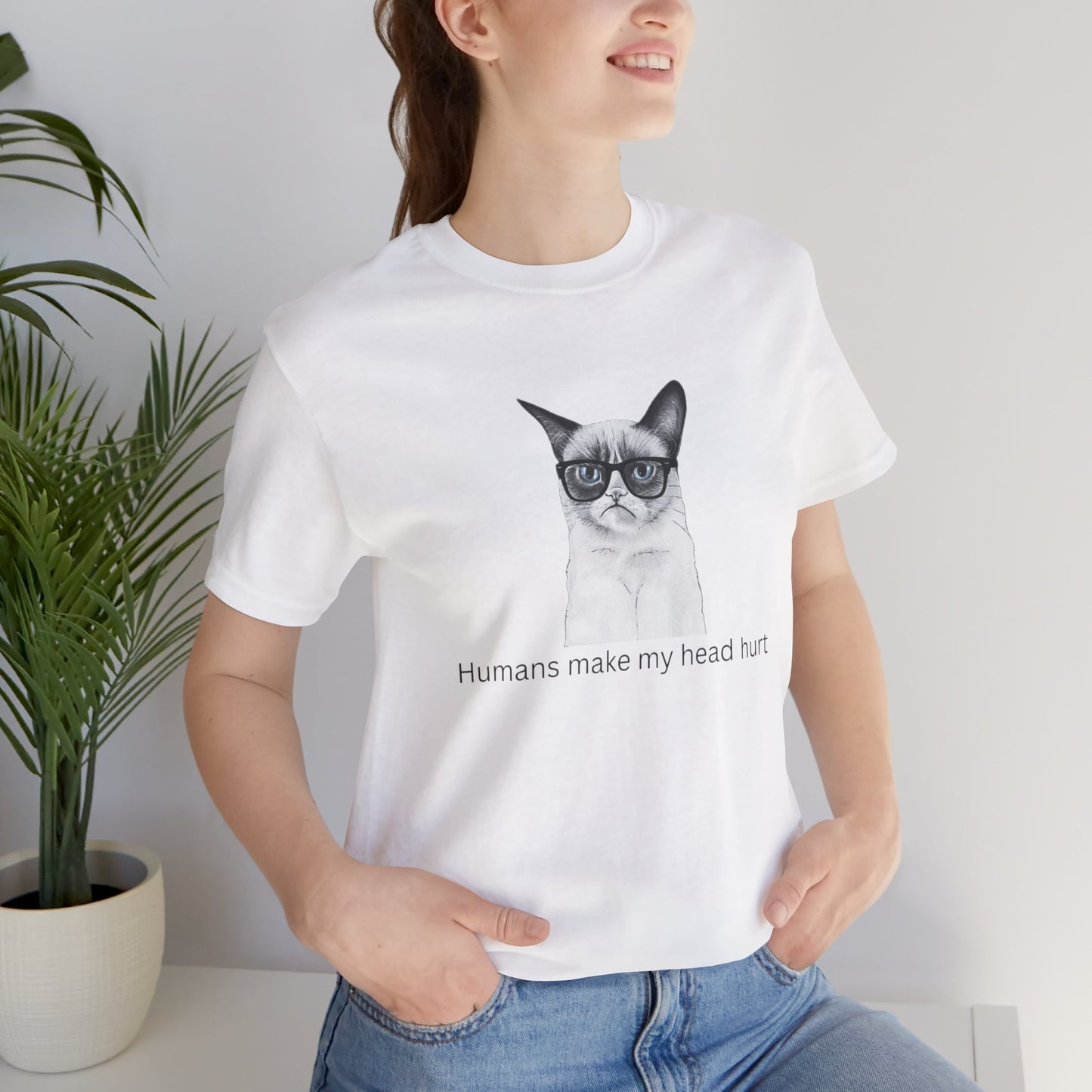 Humans make my head hurt Unisex Jersey Short Sleeve Tee