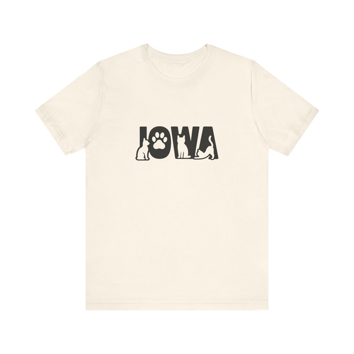 Iowa cat letters Unisex Jersey Short Sleeve Tee