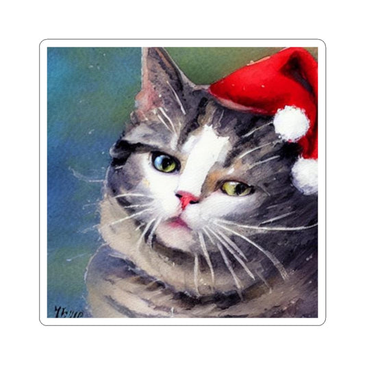 Christmas cat a987 - Laptop Decal