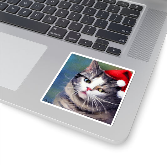 Christmas cat a987 - Laptop Decal
