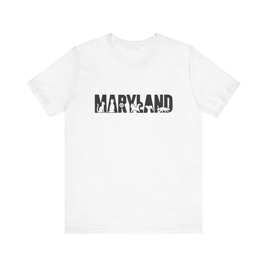Maryland Cat Letters Unisex Jersey Short Sleeve Tee