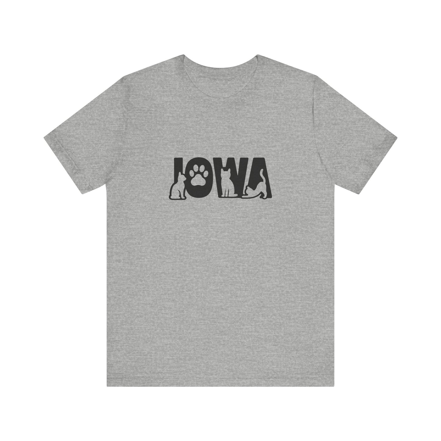Iowa cat letters Unisex Jersey Short Sleeve Tee