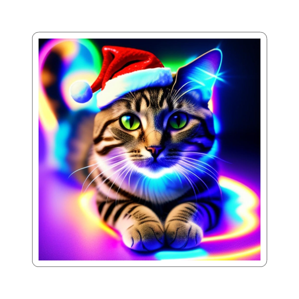 Christmas cat a284 - Laptop Decal