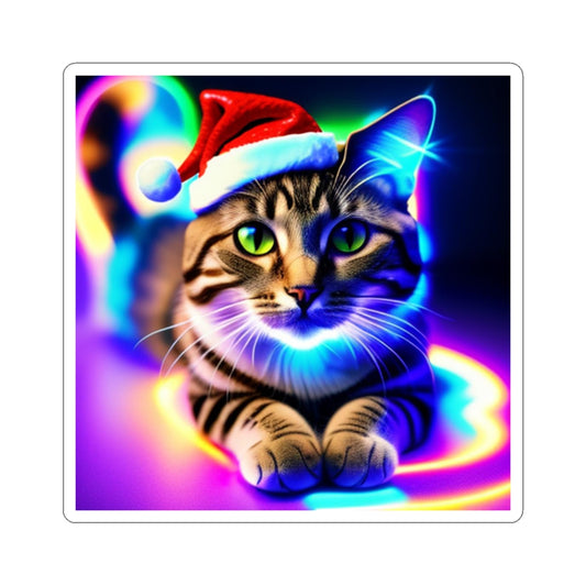 Christmas cat a284 - Laptop Decal
