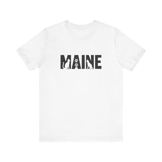 Maine Cat Letters Unisex Jersey Short Sleeve Tee