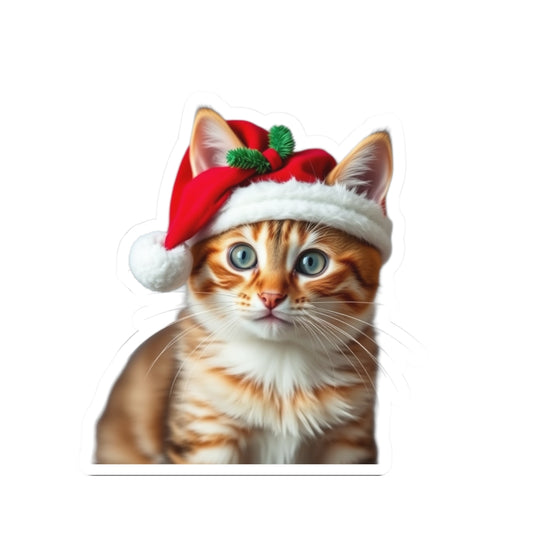Christmas cat a145 - Laptop Decal