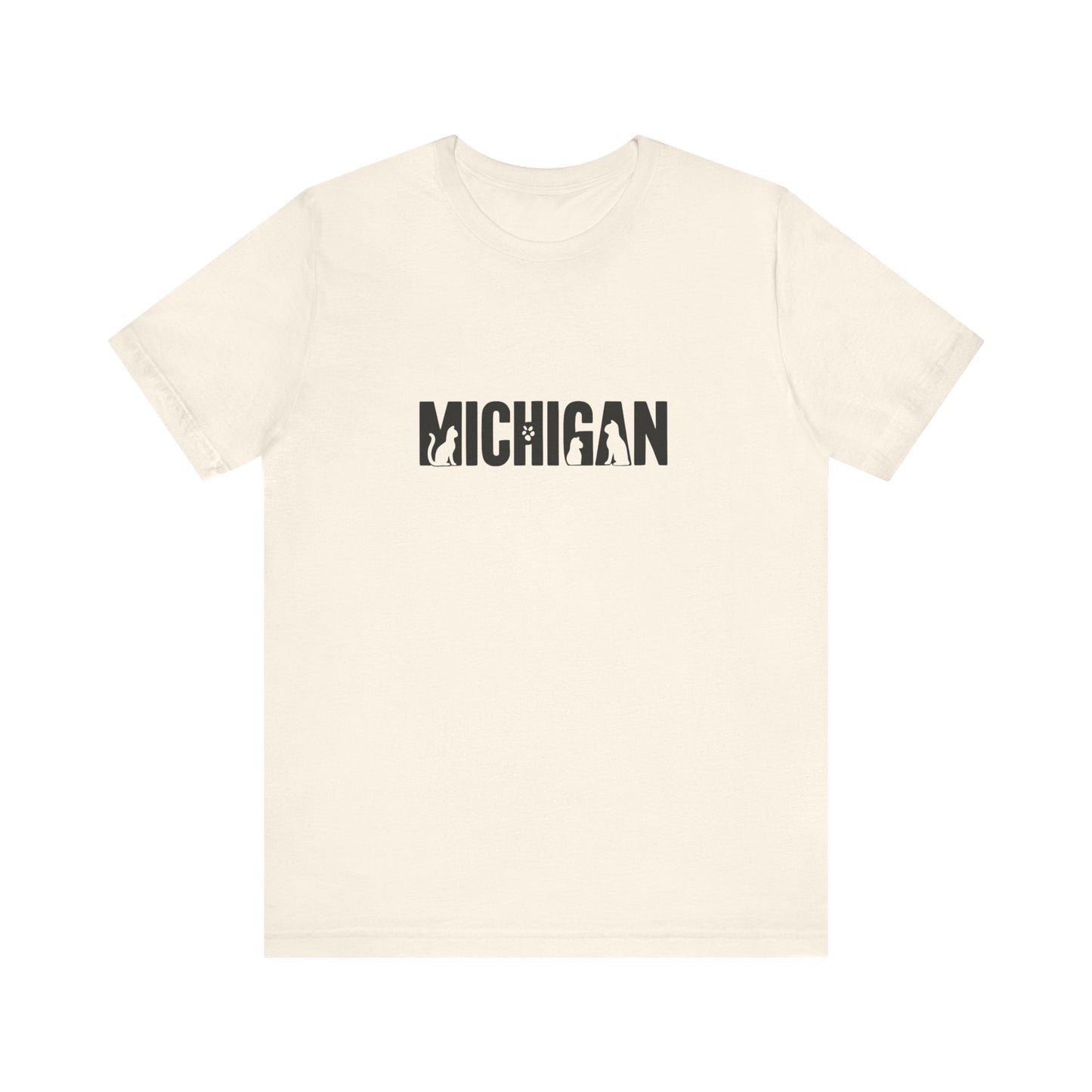 Michigan cat letters Unisex Jersey Short Sleeve Tee