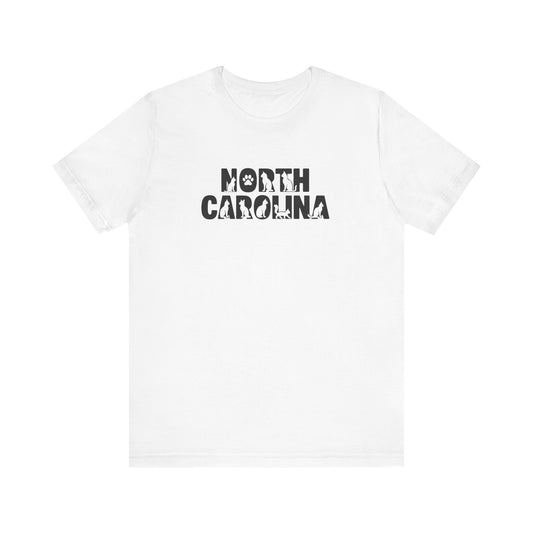 North Carolina cat letters Unisex Jersey Short Sleeve Tee