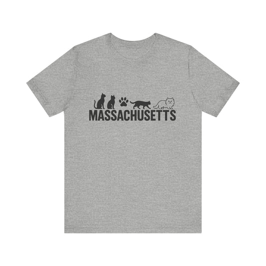 Massachusetts Cat Letters Unisex Jersey Short Sleeve Tee