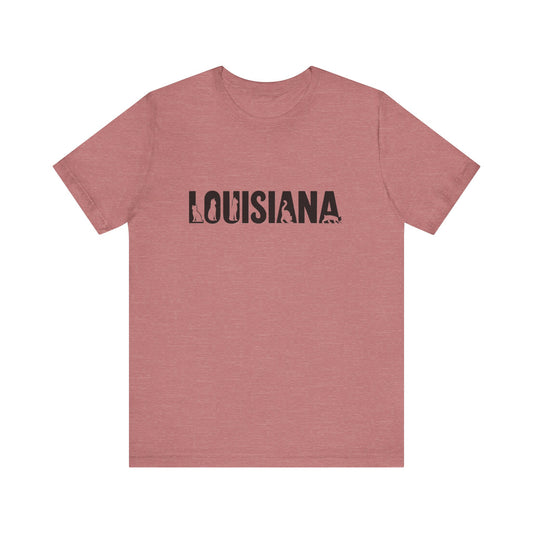 Louisiana Cat Letters Unisex Jersey Short Sleeve Tee