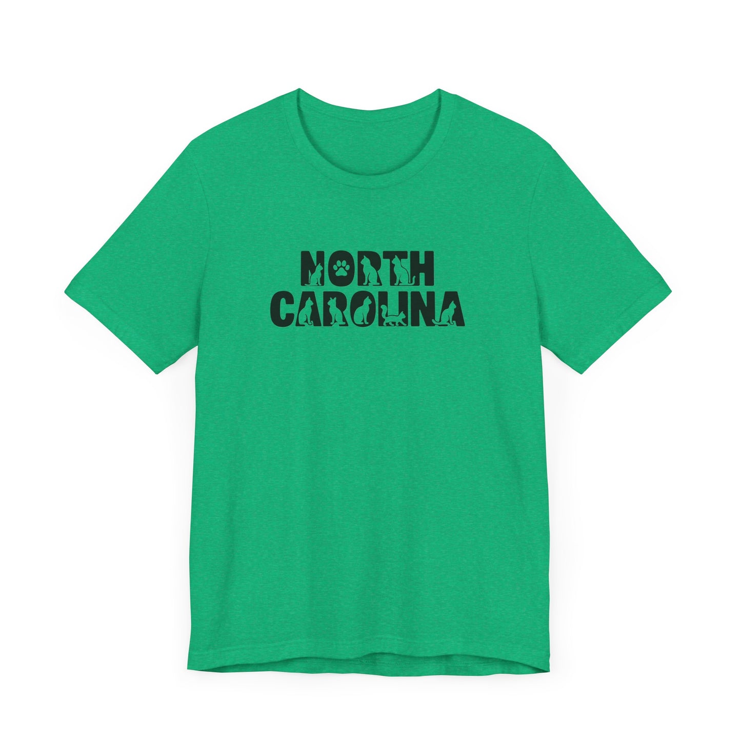 North Carolina cat letters Unisex Jersey Short Sleeve Tee