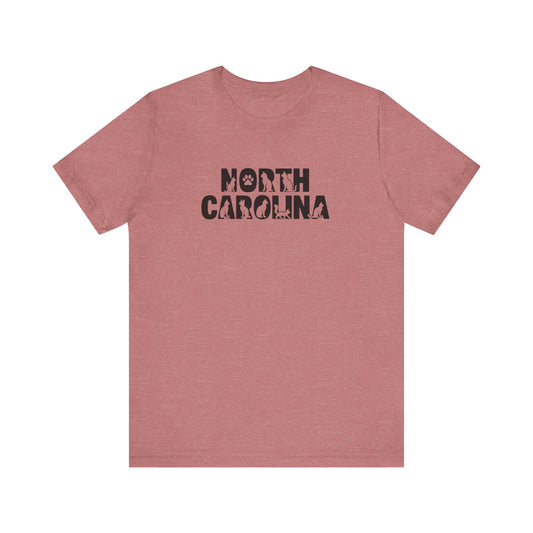 North Carolina cat letters Unisex Jersey Short Sleeve Tee