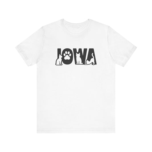 Iowa Cat Letters Unisex Jersey Short Sleeve Tee