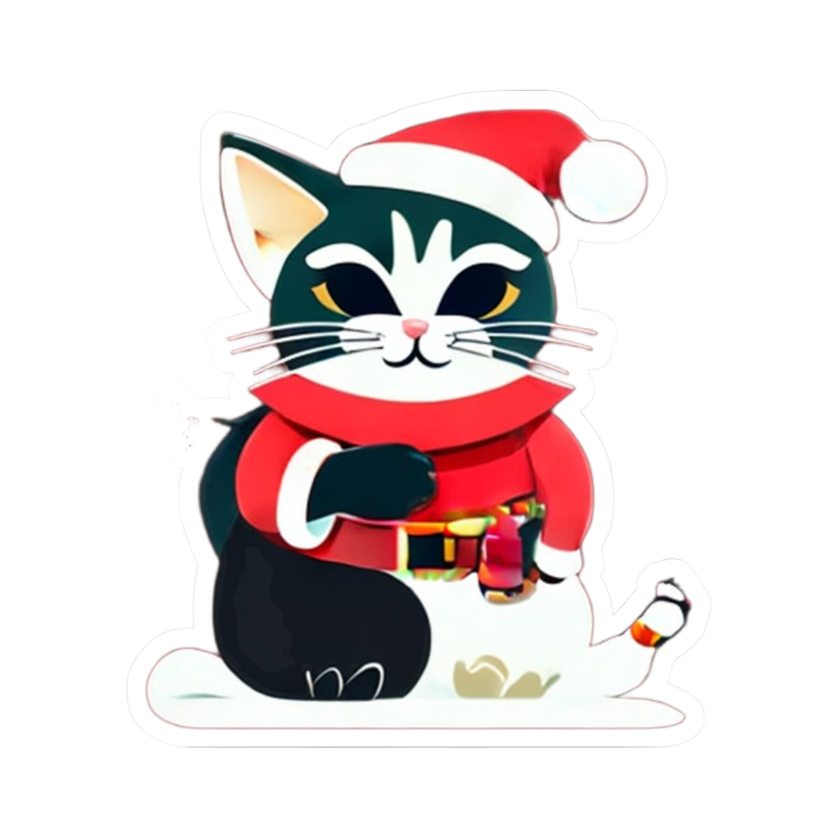 Christmas cat a451 - Laptop Decal