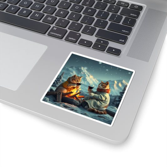 Cozy Cats Campfire - Laptop Decal