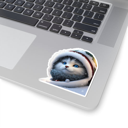Christmas cat a887 - Laptop Decal