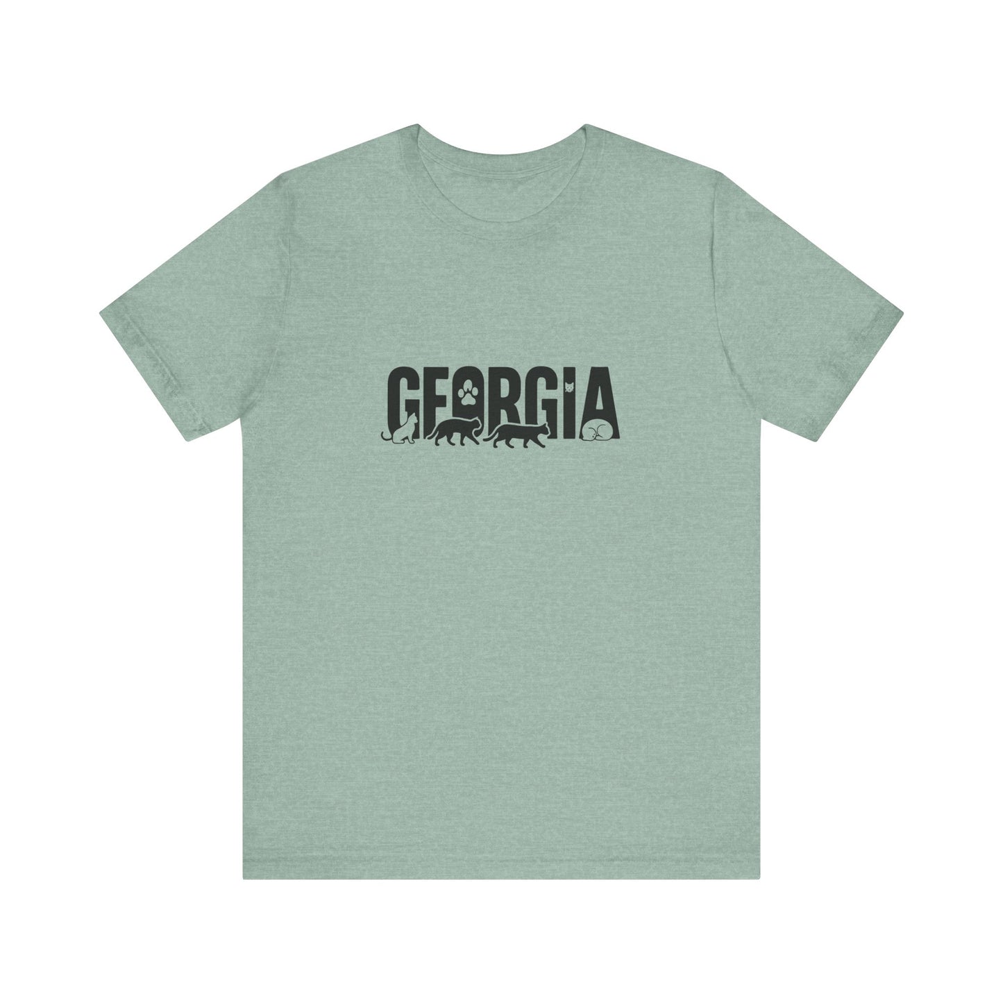 Georgia cat letters Unisex Jersey Short Sleeve Tee