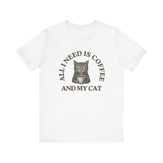 Coffee and Cat Unisex Jersey Short Sleeve Tee
